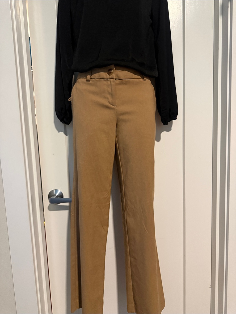 George Wide-Leg High-Rise Pants in Camel Brown